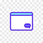 Purple and blue browser window icon with a small speech bubble in the corner on a transparent background